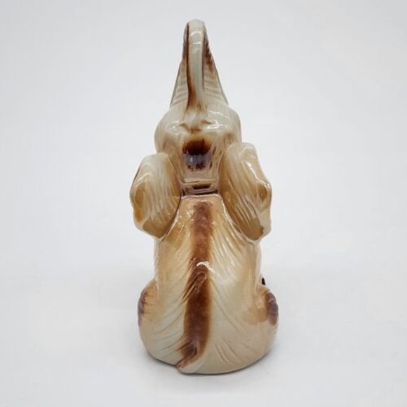 Vintage Brazilian Lusterware Elephant Figurine Seated Truck Up - Picture 5 of 7